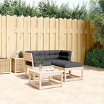 VIDAXL Salon de jardin 3 pcs avec coussins bois de pin massif