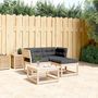 Voir la diapositive 1 : VIDAXL Salon de jardin 3 pcs avec coussins bois de pin massif