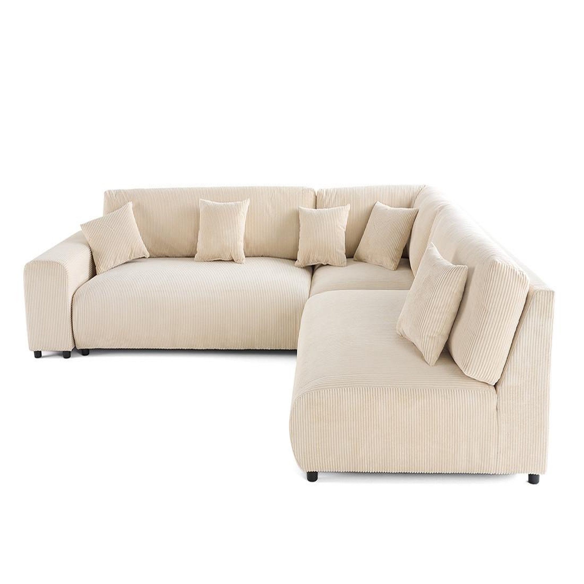 Voir la diapositive 4 : LISA DESIGN Garance - canapé modulable d'angle droit - 6 places - en velours côtelé