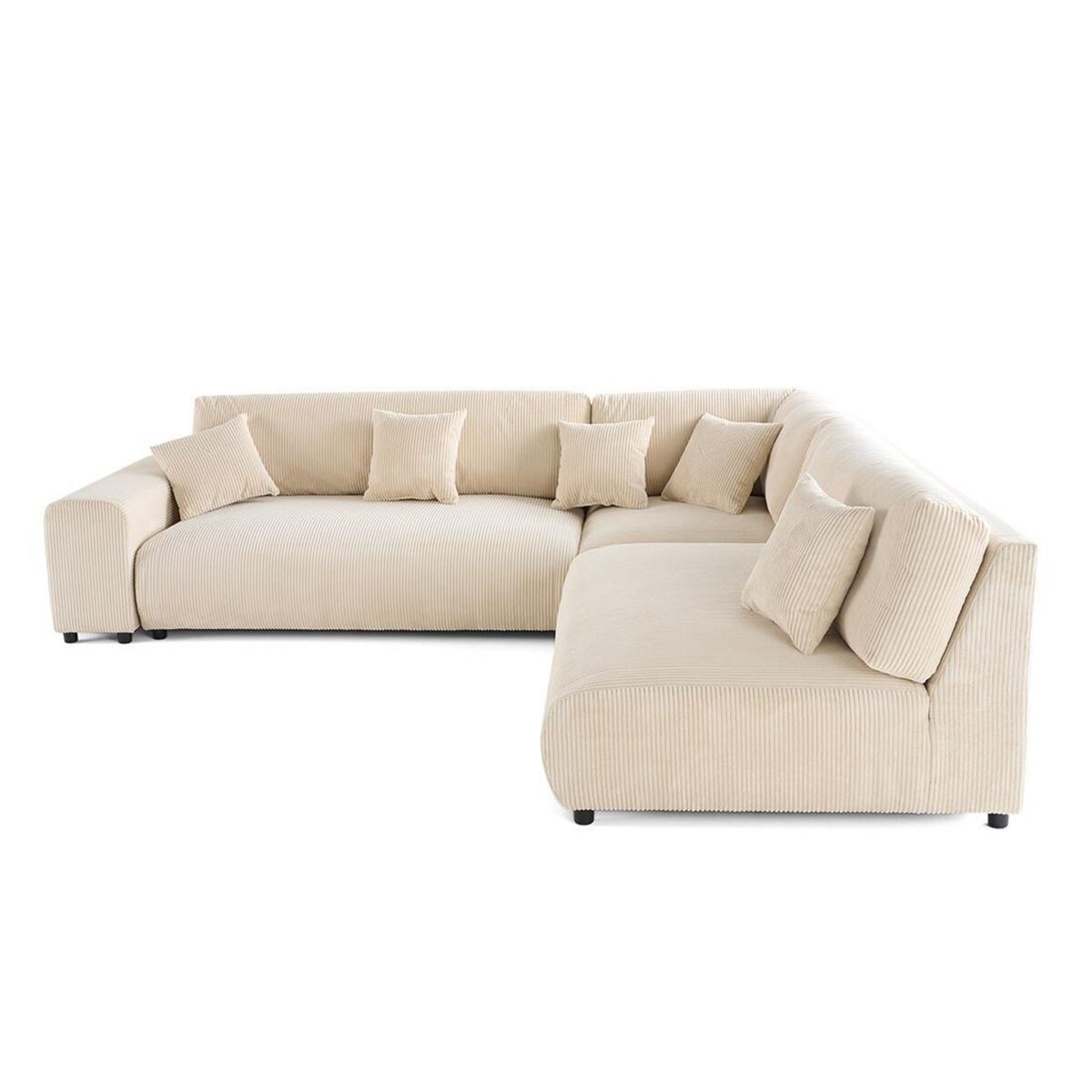 LISA DESIGN Garance - canapé modulable d'angle droit - 6 places - en velours côtelé