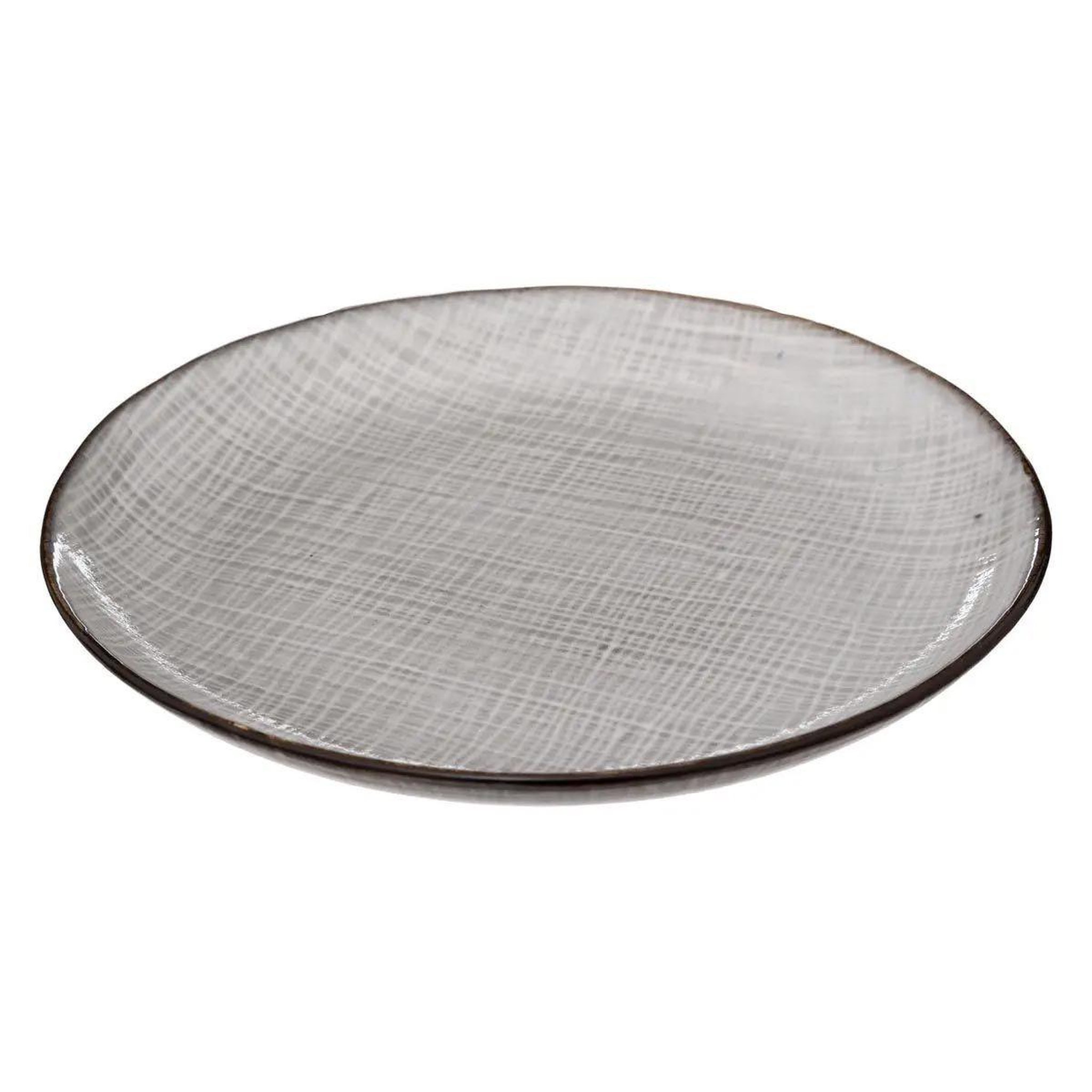 Voir la diapositive 2 : SECRET DE GOURMET Lot de 6 assiettes à dessert  sarah  20cm gris