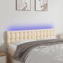 Voir la diapositive 1 : VIDAXL Tete de lit a LED Creme 144x5x78/88 cm Tissu