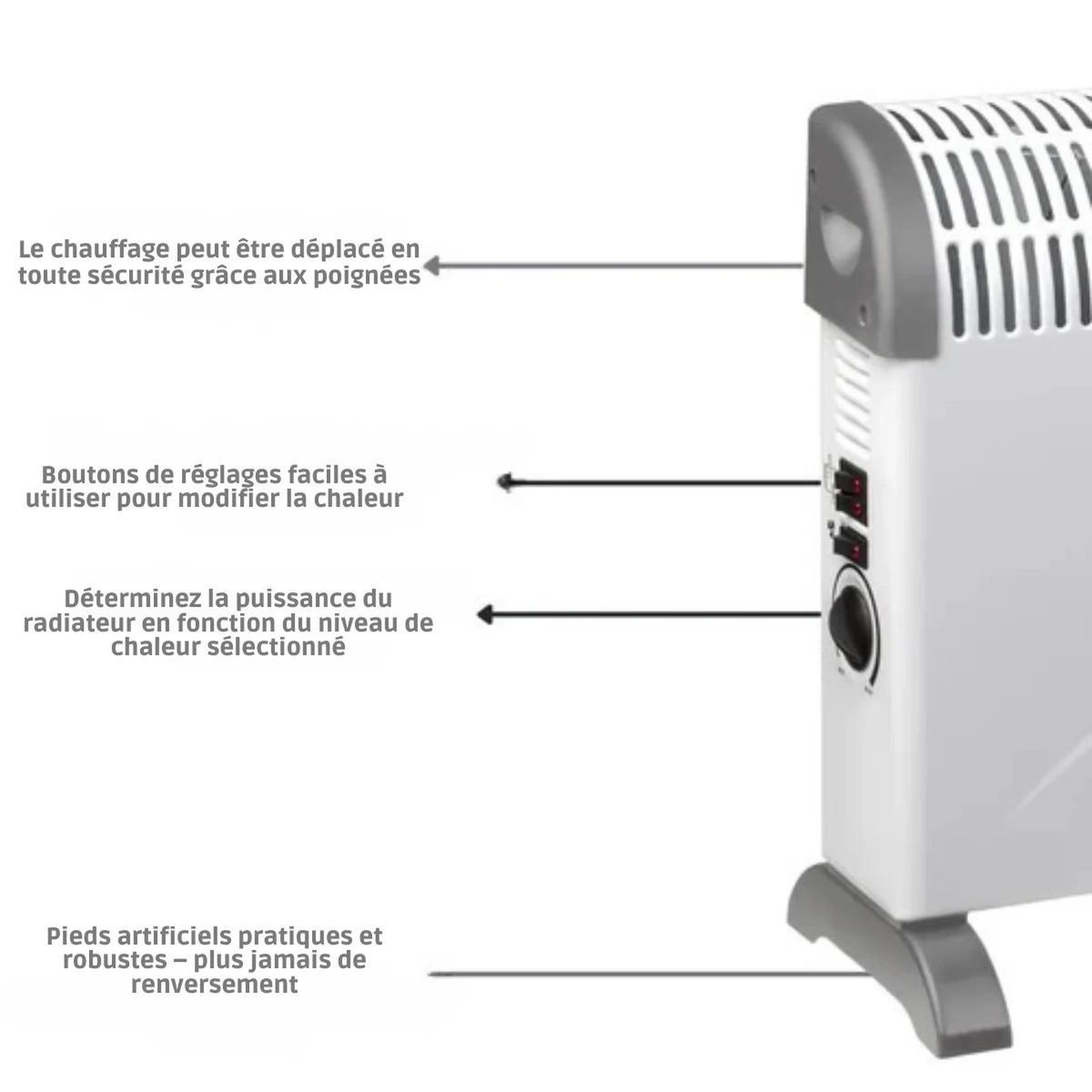 Voir la diapositive 4 : Plein air Chauffage d'appoint électrique 2000w radiateur thermostat réglable, sécurité anti-surchauffe plein air