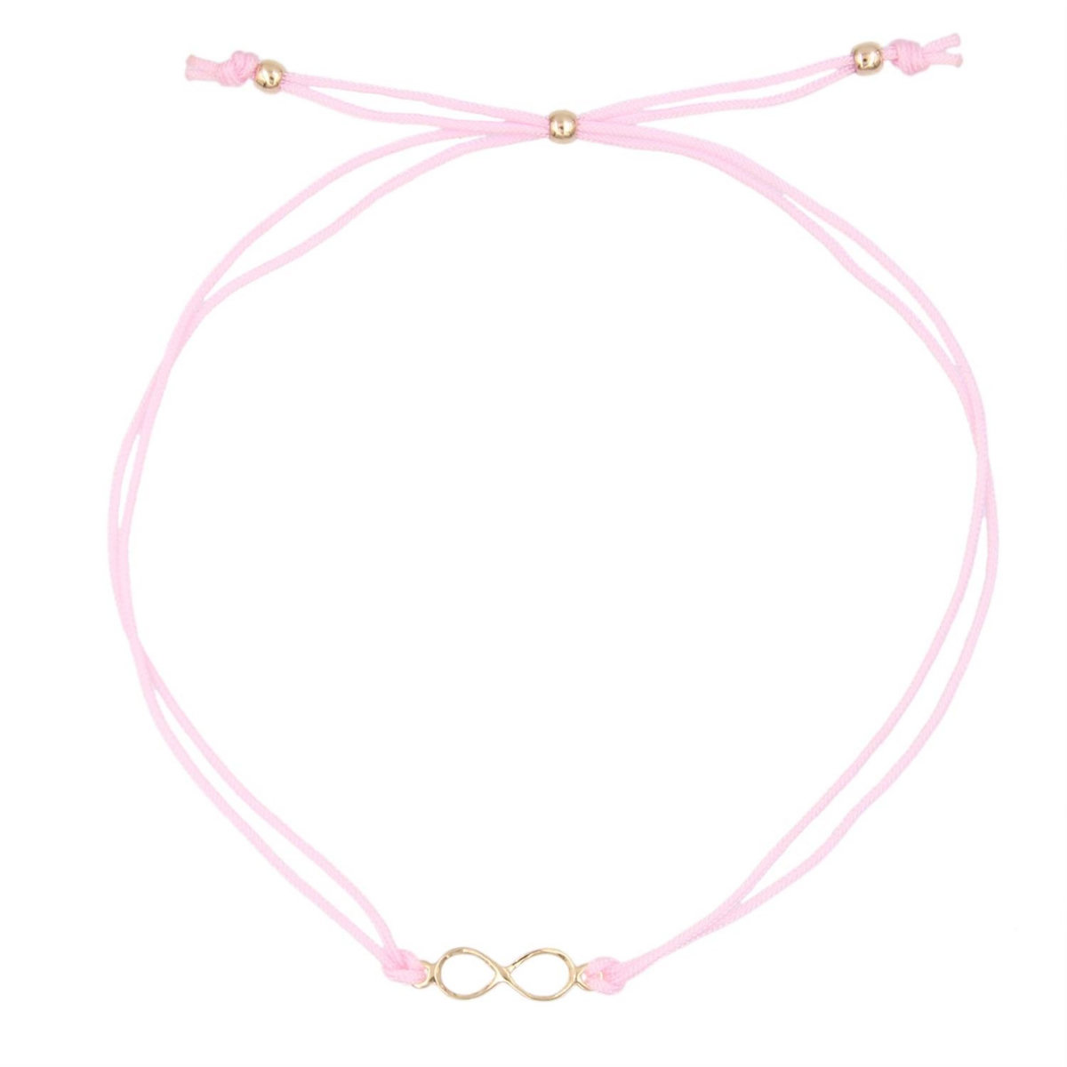 L'ATELIER D'AZUR Bracelet Infini Or Jaune - Cordon Rose - Femme