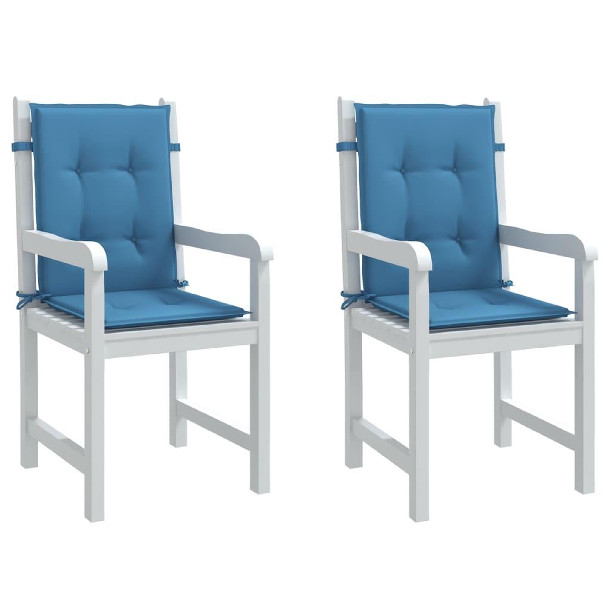VIDAXL Coussins de chaise a dossier bas lot de 2 bleu melange tissu