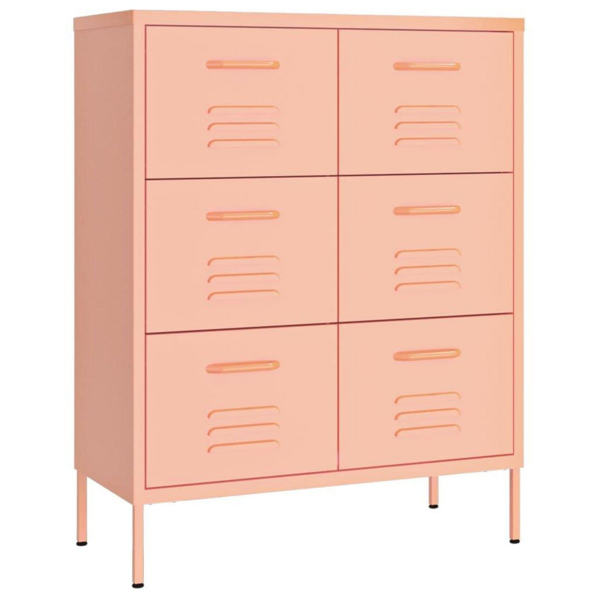 VIDAXL Armoire a tiroirs Rose 80x35x101,5 cm Acier