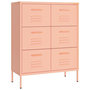 Voir la diapositive 2 : VIDAXL Armoire a tiroirs Rose 80x35x101,5 cm Acier
