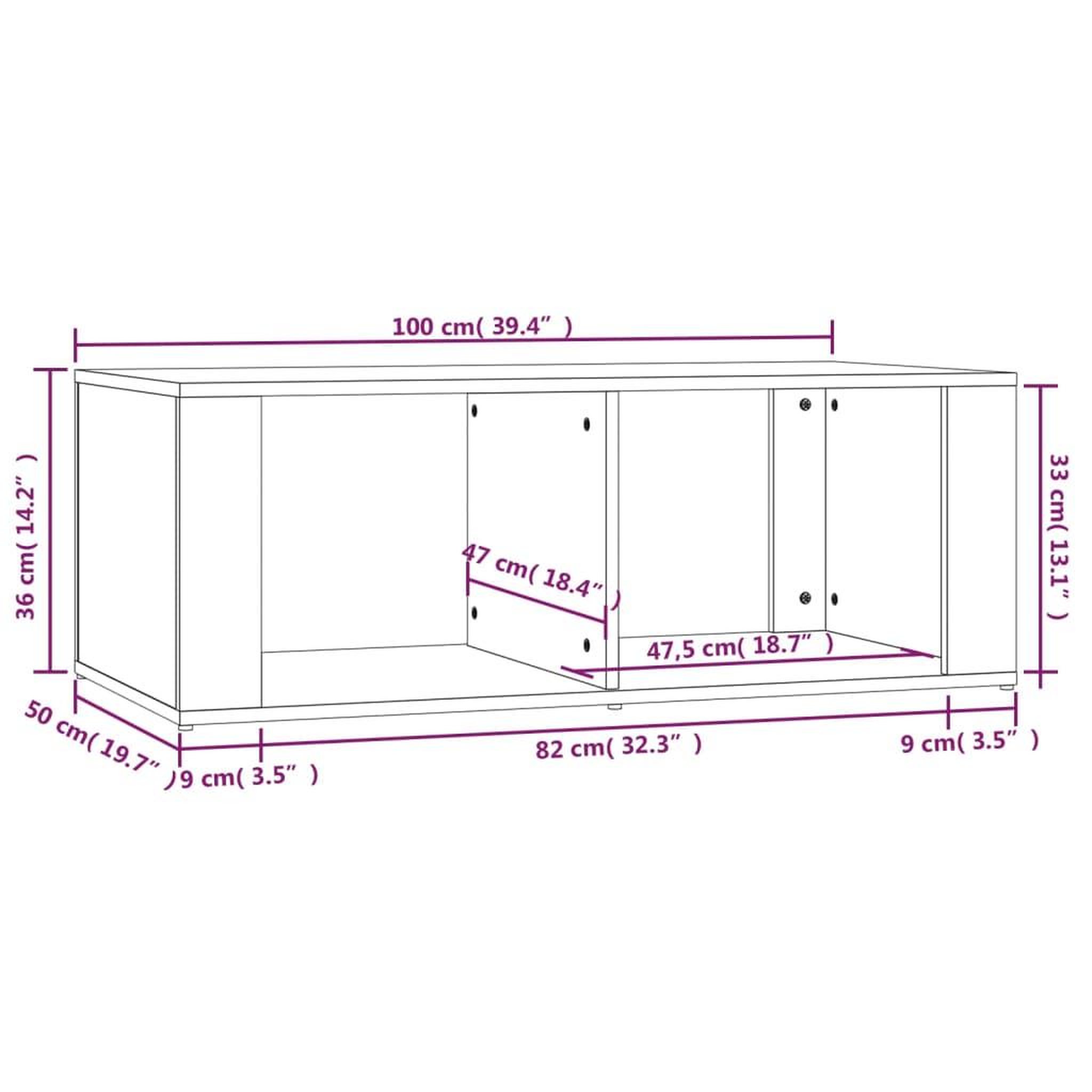 Voir la diapositive 6 : VIDAXL Table basse Chene marron 100x50x36 cm Bois d'ingenierie