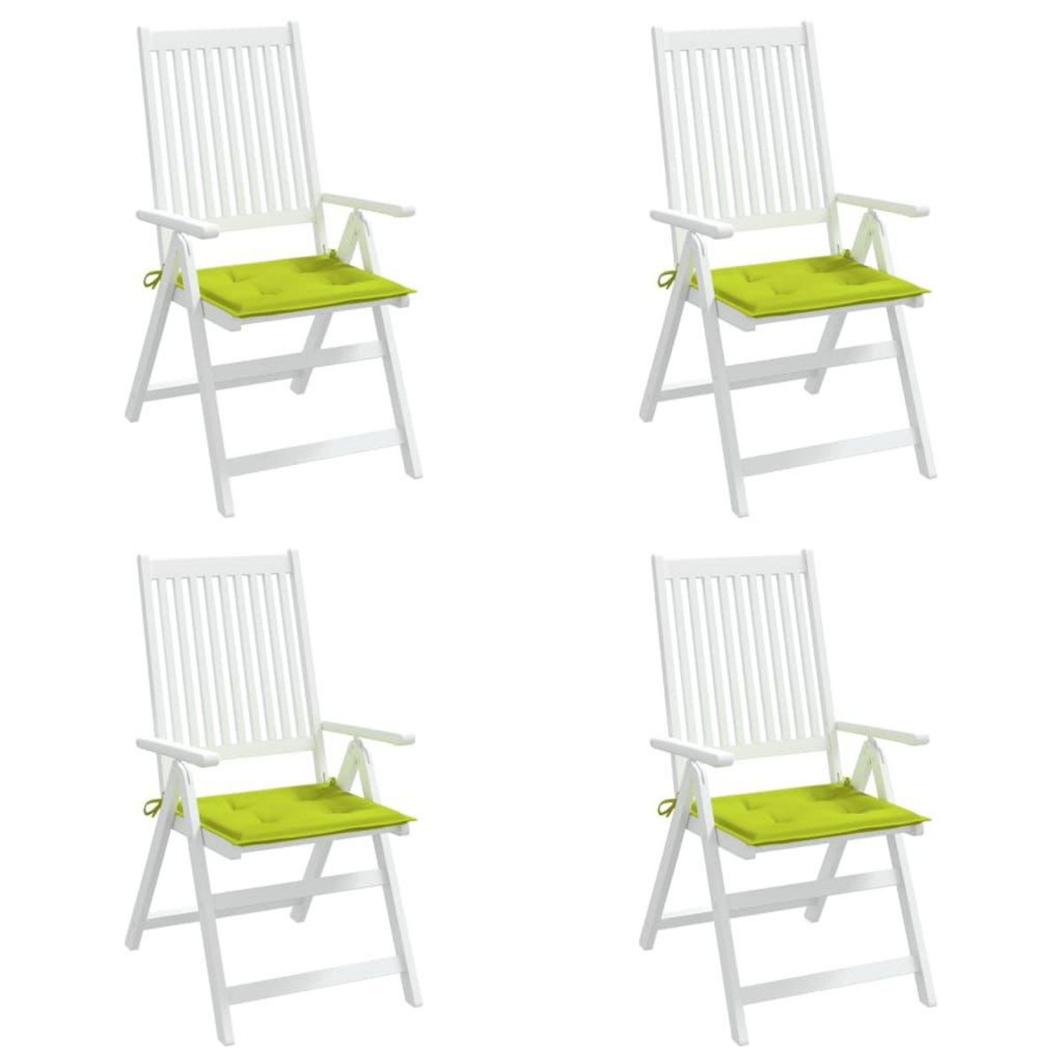 VIDAXL Coussins de chaise de jardin lot de 4 vert vif 40x40x3 cm