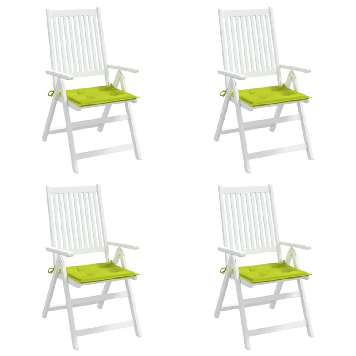 VIDAXL Coussins de chaise de jardin lot de 4 vert vif 40x40x3 cm
