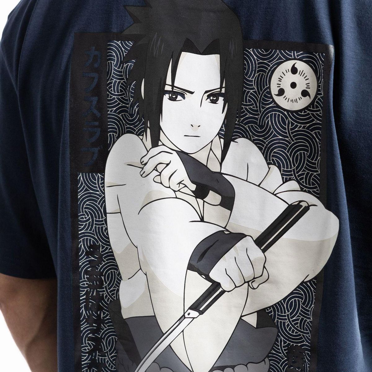 CAPSLAB T-shirt homme relax fit avec print Naruto Shippuden Sasuke