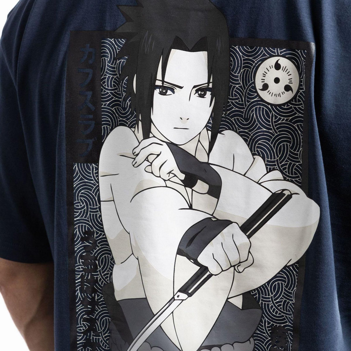 CAPSLAB T-shirt homme relax fit avec print Naruto Shippuden Sasuke