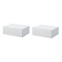 Voir la diapositive 2 : HOMCOM Lot de 2 tables de chevet murales - lot de 2 tables de nuit - tiroir coulissant, plateau - panneaux particules blanc
