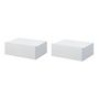 Voir la diapositive 2 : HOMCOM Lot de 2 tables de chevet murales - lot de 2 tables de nuit - tiroir coulissant, plateau - panneaux particules blanc