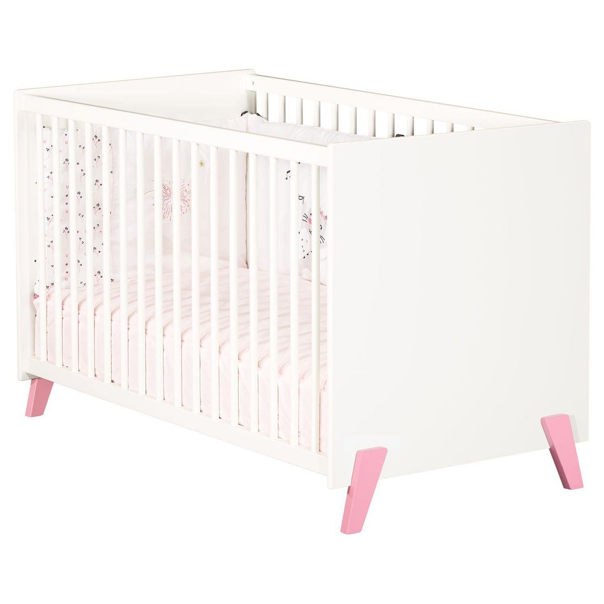 BABY PRICE  Lit bébé sommier réglable 60x120cm JOY coloris rose 