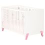 Voir la diapositive 1 : BABY PRICE  Lit bébé sommier réglable 60x120cm JOY coloris rose 