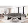 Voir la diapositive 3 : Canapé d'angle relax électrique tissu simili 6 places HELENA