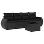 Voir la diapositive 2 : VIDAXL Salon de jardin 5 pcs avec coussins noir resine tressee