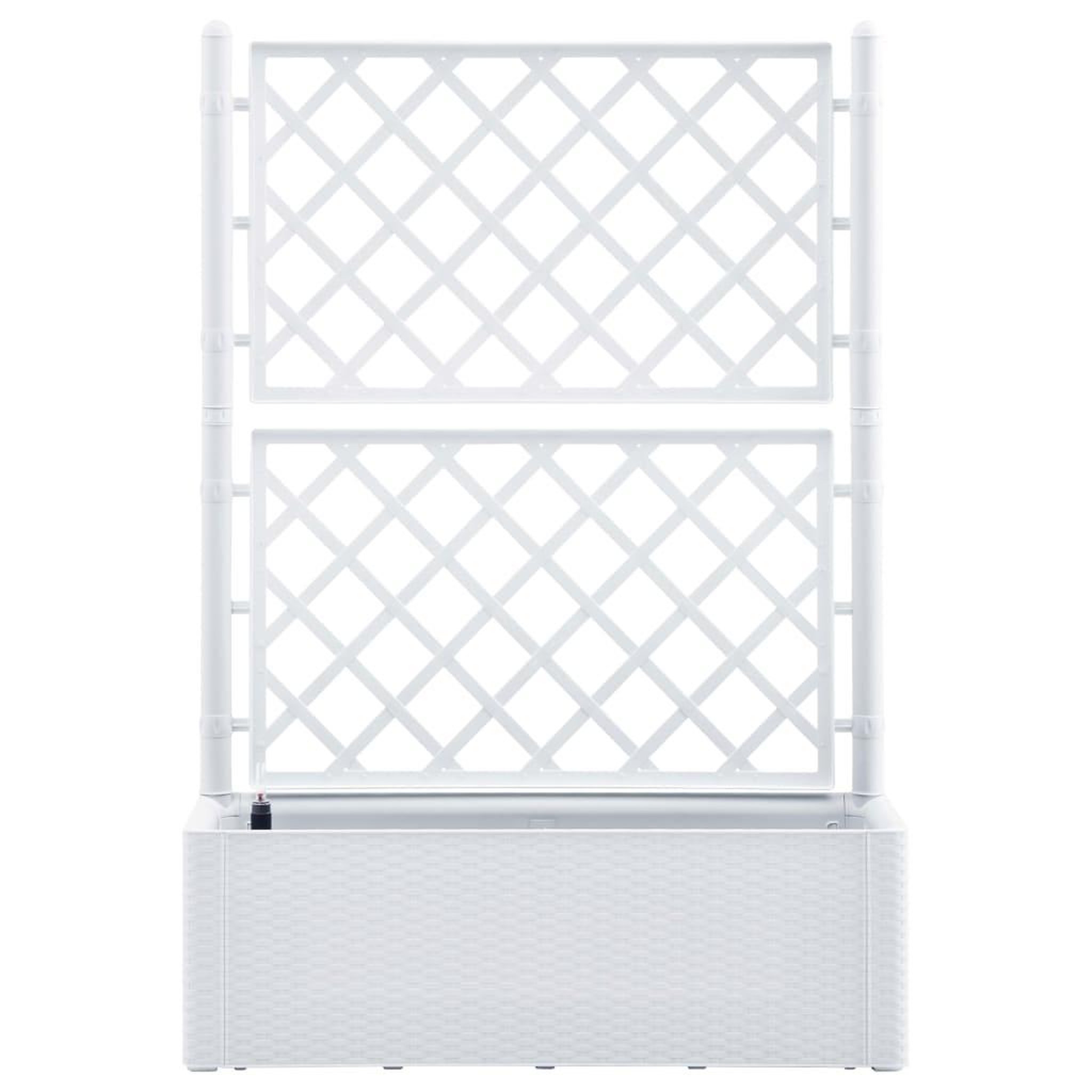 Voir la diapositive 3 : VIDAXL Lit sureleve de jardin et treillis et systeme d'arrosage Blanc