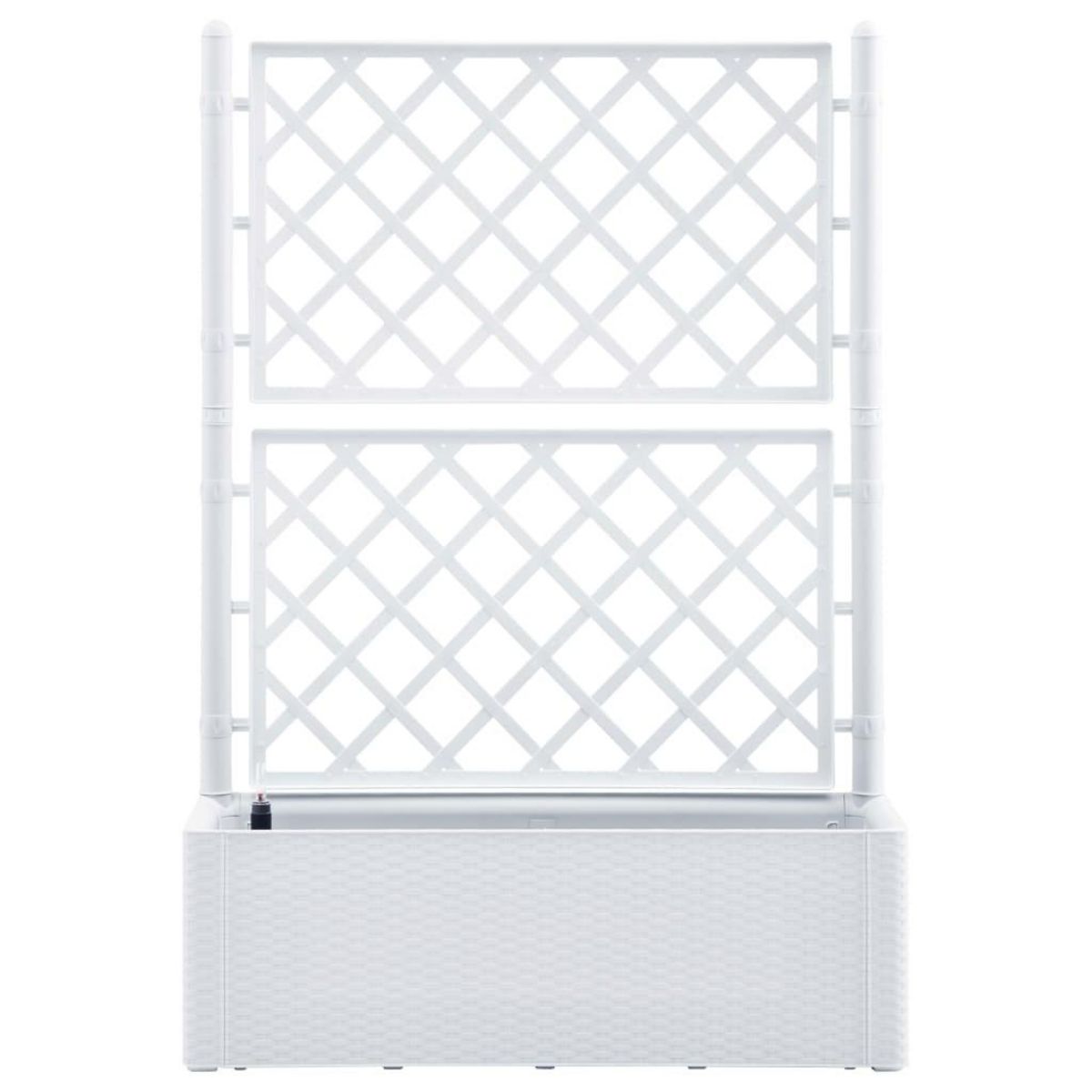 VIDAXL Lit sureleve de jardin et treillis et systeme d'arrosage Blanc