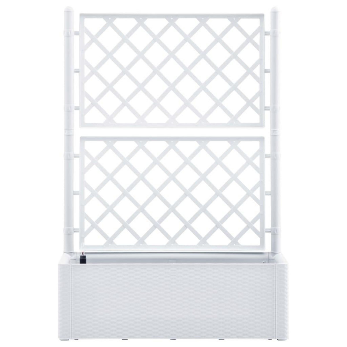 VIDAXL Lit sureleve de jardin et treillis et systeme d'arrosage Blanc