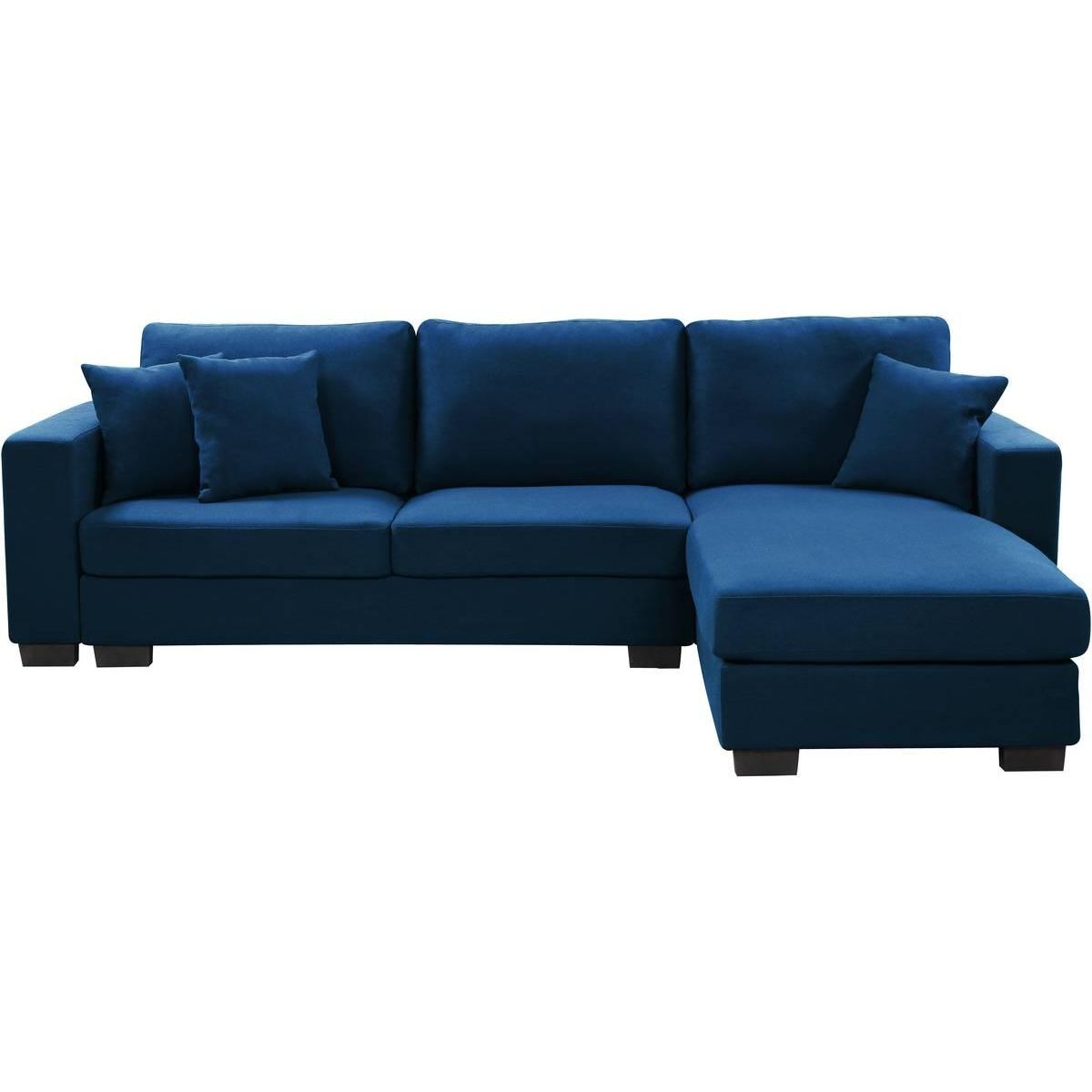 Habitat et Jardin Canapé d'angle réversible en tissu  Lucas  - 5 places - Bleu