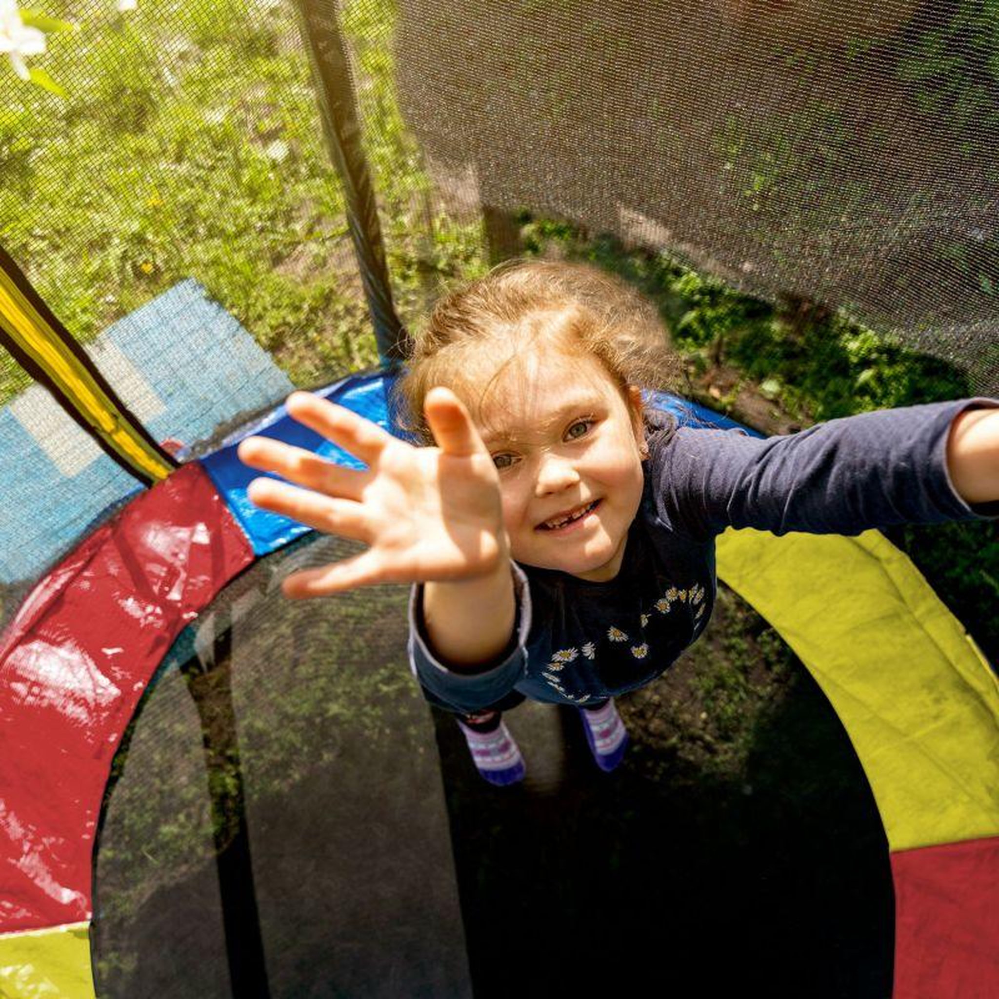 Voir la diapositive 2 : JUMP4FUN Coussin de protection des ressorts pour trampoline 8FT-244cm - Multicolore
