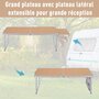 OUTSUNNY Table pliante table de camping table de jardin avec rallonge hauteur réglable aluminium MDF imitation bambou