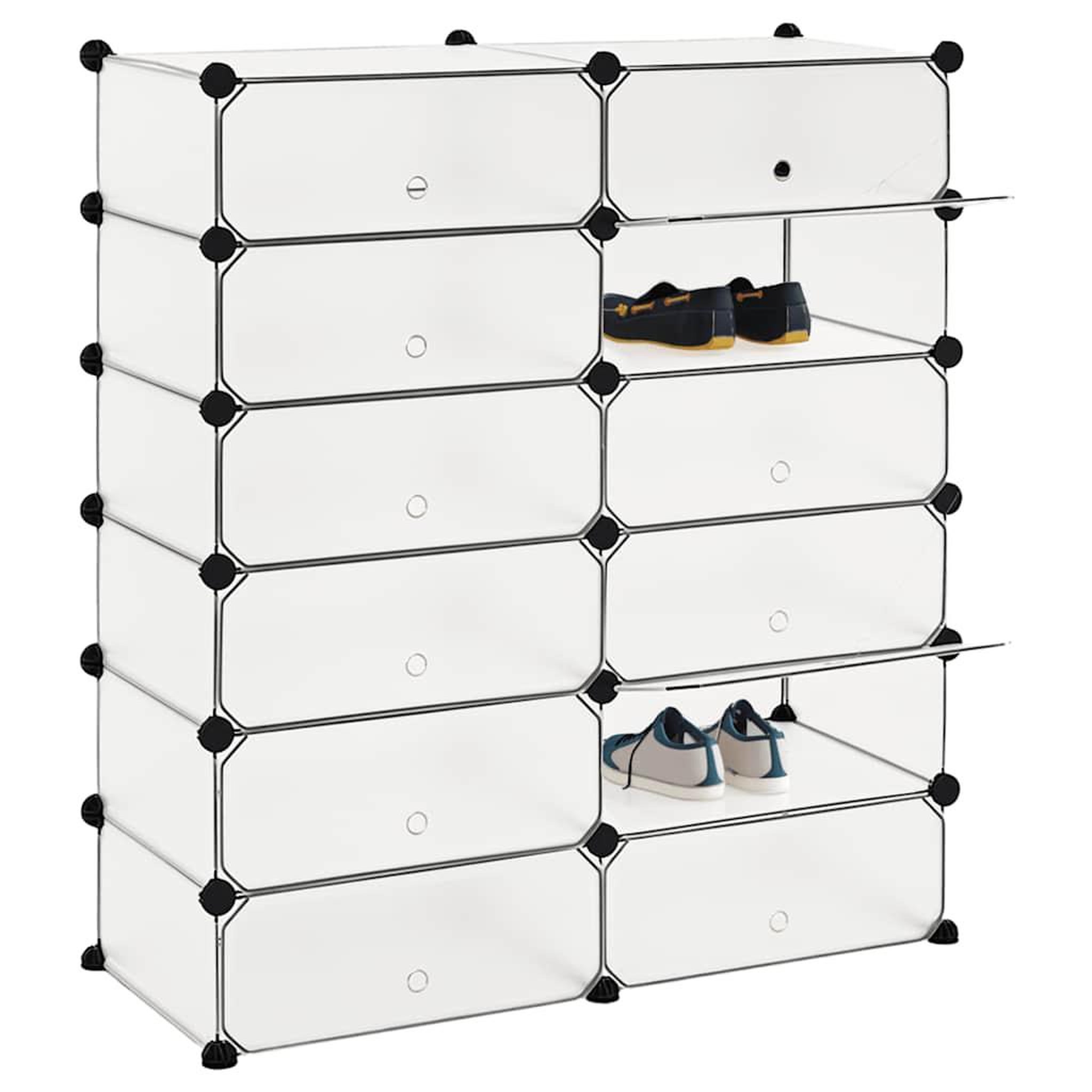 Voir la diapositive 3 : VIDAXL Armoire a chaussures avec 12 compartiments blanc