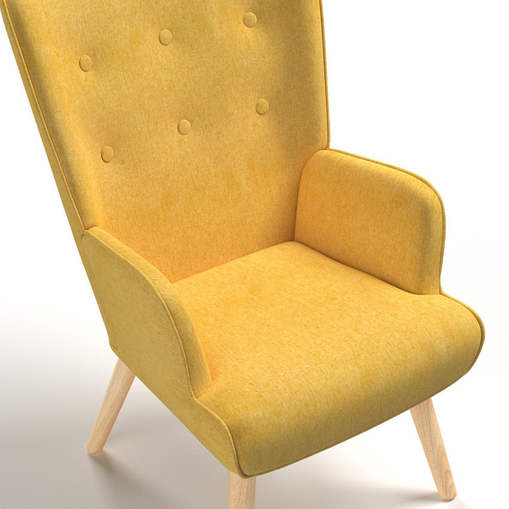 Voir la diapositive 6 : ID MARKET Fauteuil scandinave ivar en tissu jaune