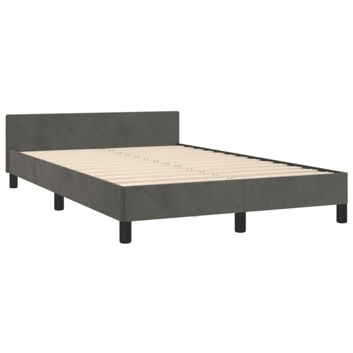 VIDAXL Cadre de lit sans matelas gris fonce 120x200 cm velours