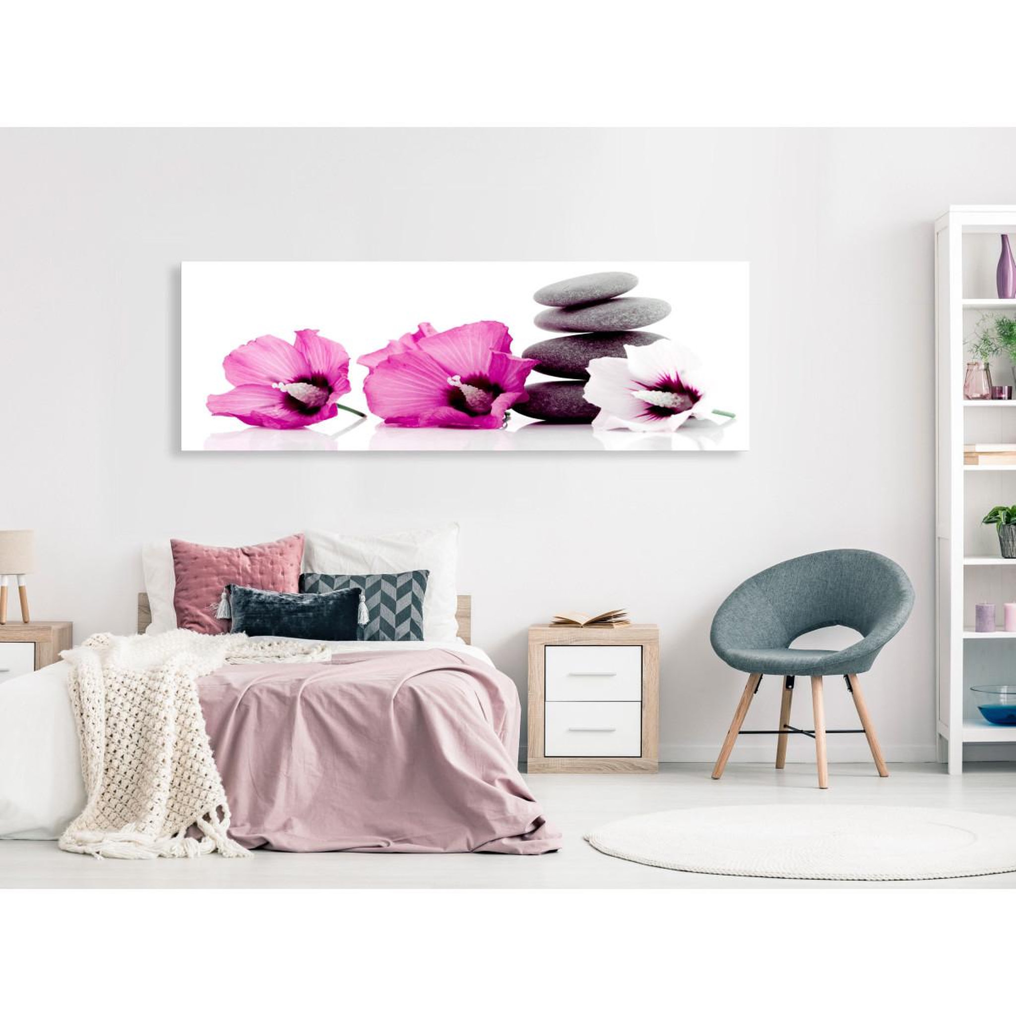 Voir la diapositive 2 : Paris Prix Tableau Imprimé  Calm Mallow Narrow Pink