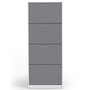 Voir la diapositive 3 : ID MARKET Meuble à chaussures 24 paires KLARK blanc 4 portes gris clair