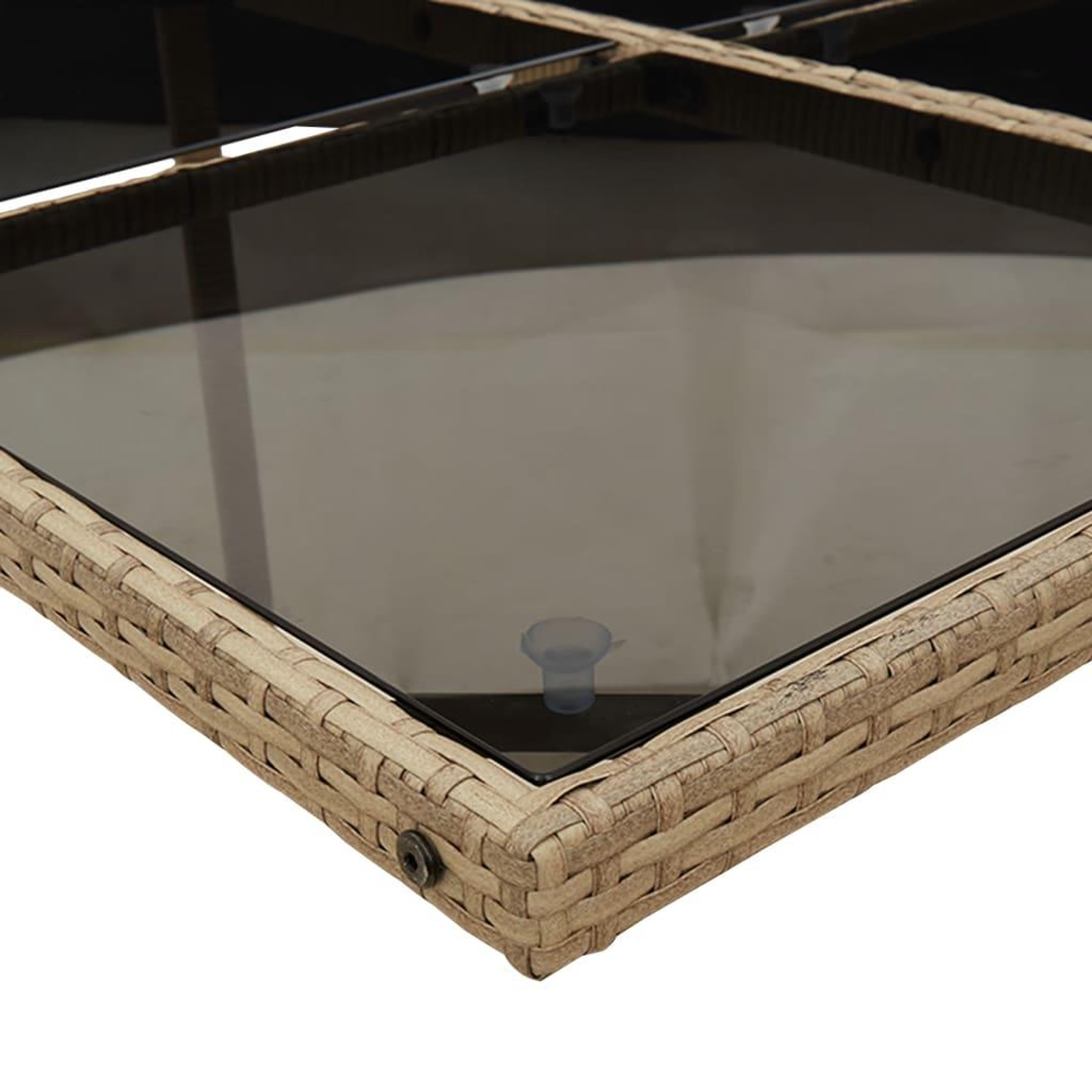 Voir la diapositive 5 : VIDAXL Ensemble a manger de jardin coussins 7 pcs melange beige rotin