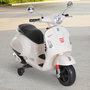 Voir la diapositive 2 : HOMCOM Scooter moto électrique enfants 6 V dim. 102L x 51l x 76H cm musique MP3 port USB klaxon phare feu AR blanc Vespa