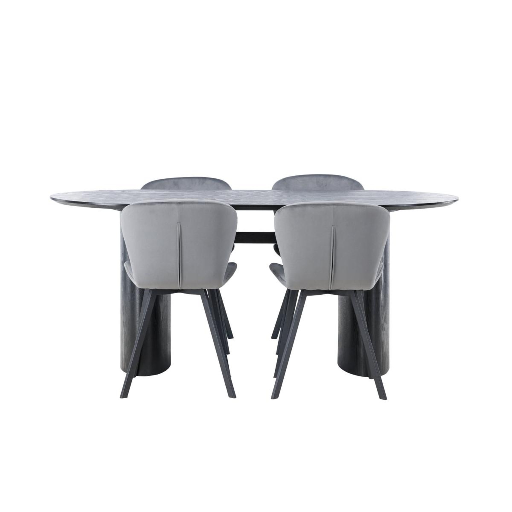 Voir la diapositive 2 : Paris Prix Ensemble table à manger & 4 chaises  isolde & lilja  180cm noir & gris