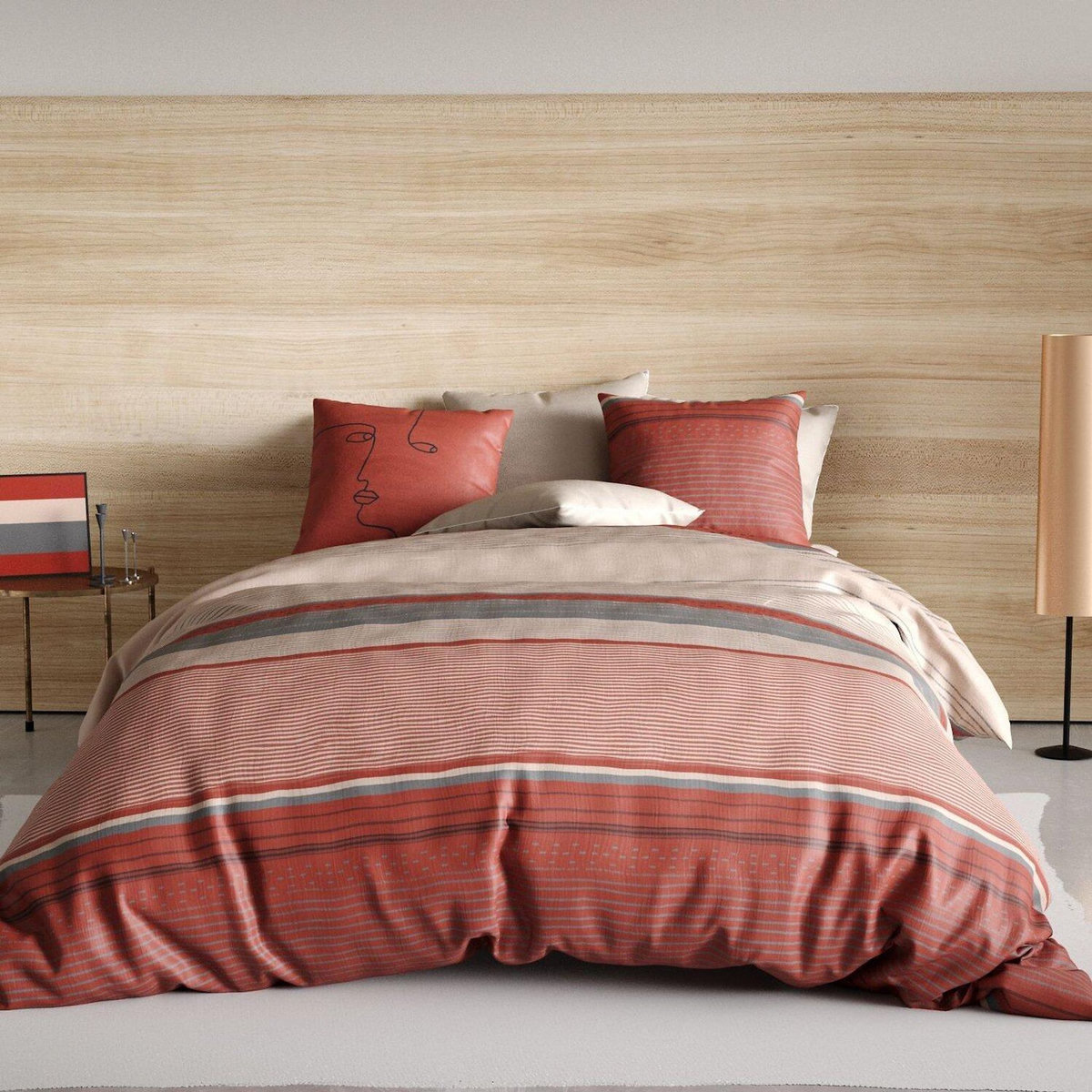 ATELIER DU COTON Parure housse de couette 100% coton 71fils hana