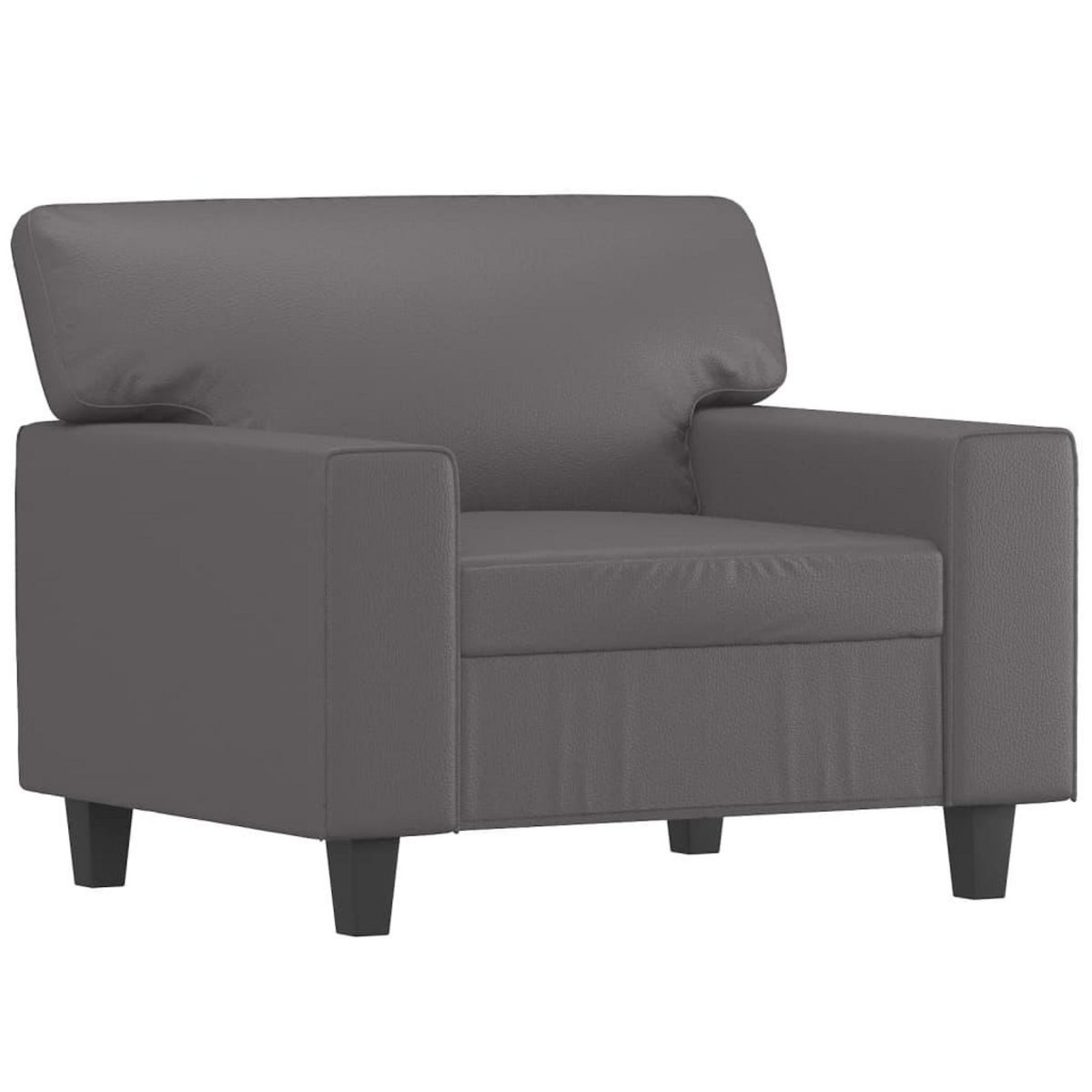 VIDAXL Fauteuil Gris 60 cm Similicuir
