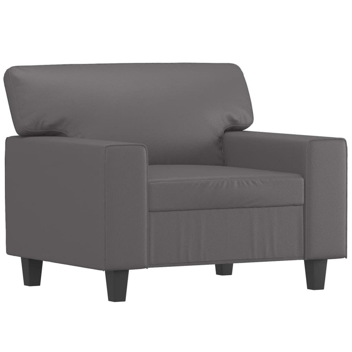 VIDAXL Fauteuil Gris 60 cm Similicuir