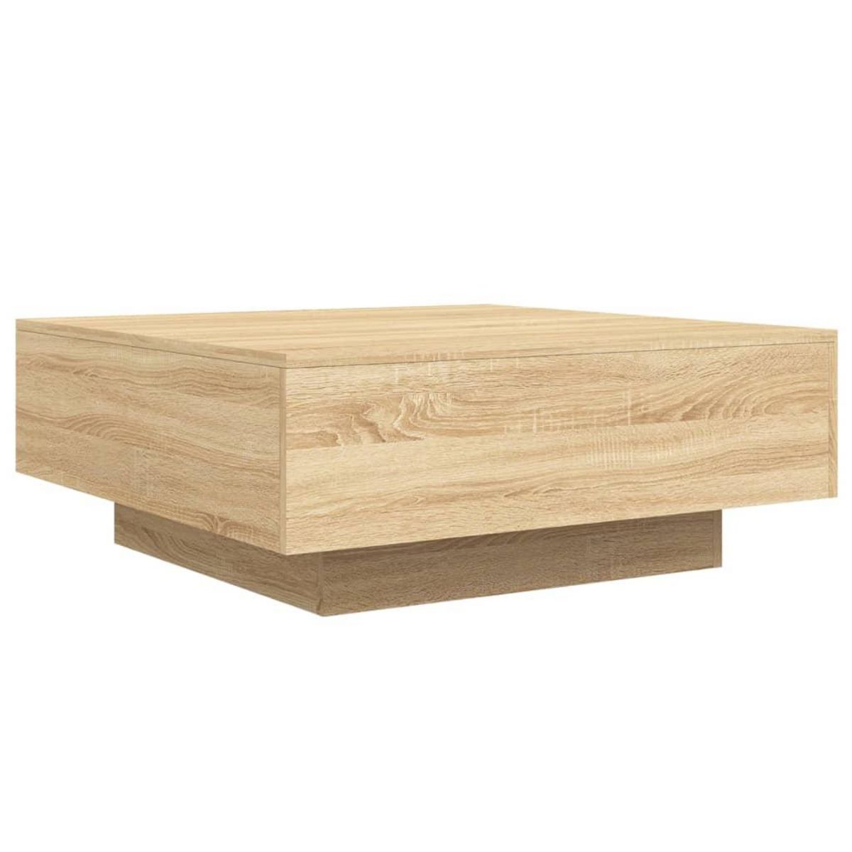 VIDAXL Table basse avec lumieres LED chene sonoma 80x80x31 cm