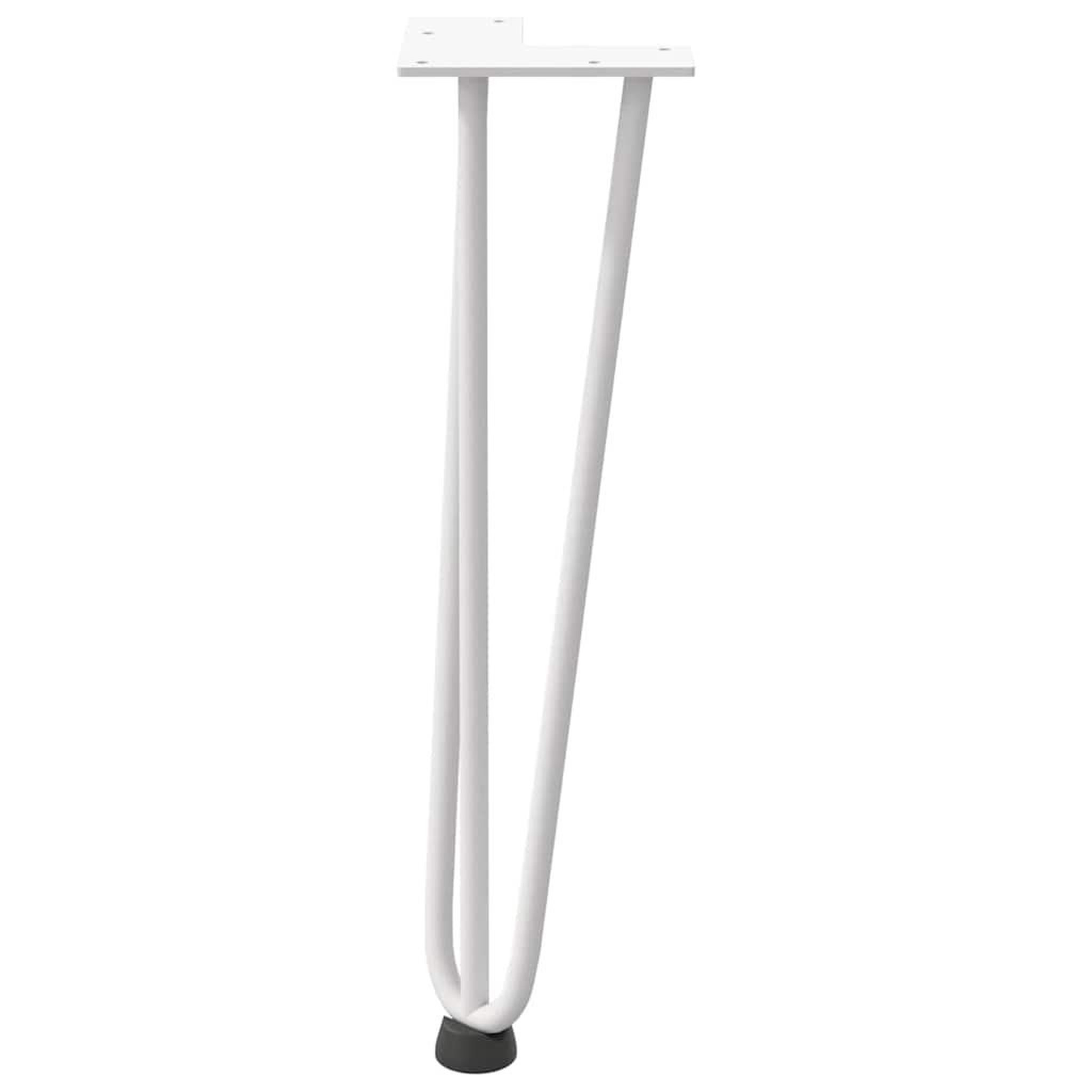 Voir la diapositive 5 : VIDAXL Pieds de table en forme d'epingle a cheveux 4 pcs blanc 42 cm
