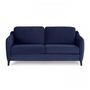 Voir la diapositive 2 : MARKET24 HEXAGONE Canapé convertible couchage express - 3 places - Velours bleu nuit - L 182 x P 85 x H 97 cm - CLYDE