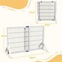 Voir la diapositive 2 : PAWHUT Barrière de sécurité pour chien, barrière de protection à 2 panneaux largeur réglable 63-106L x 44l x 67H cm, barrière pour escalier, porte, couloirs, en bois de pin et acier, blanc