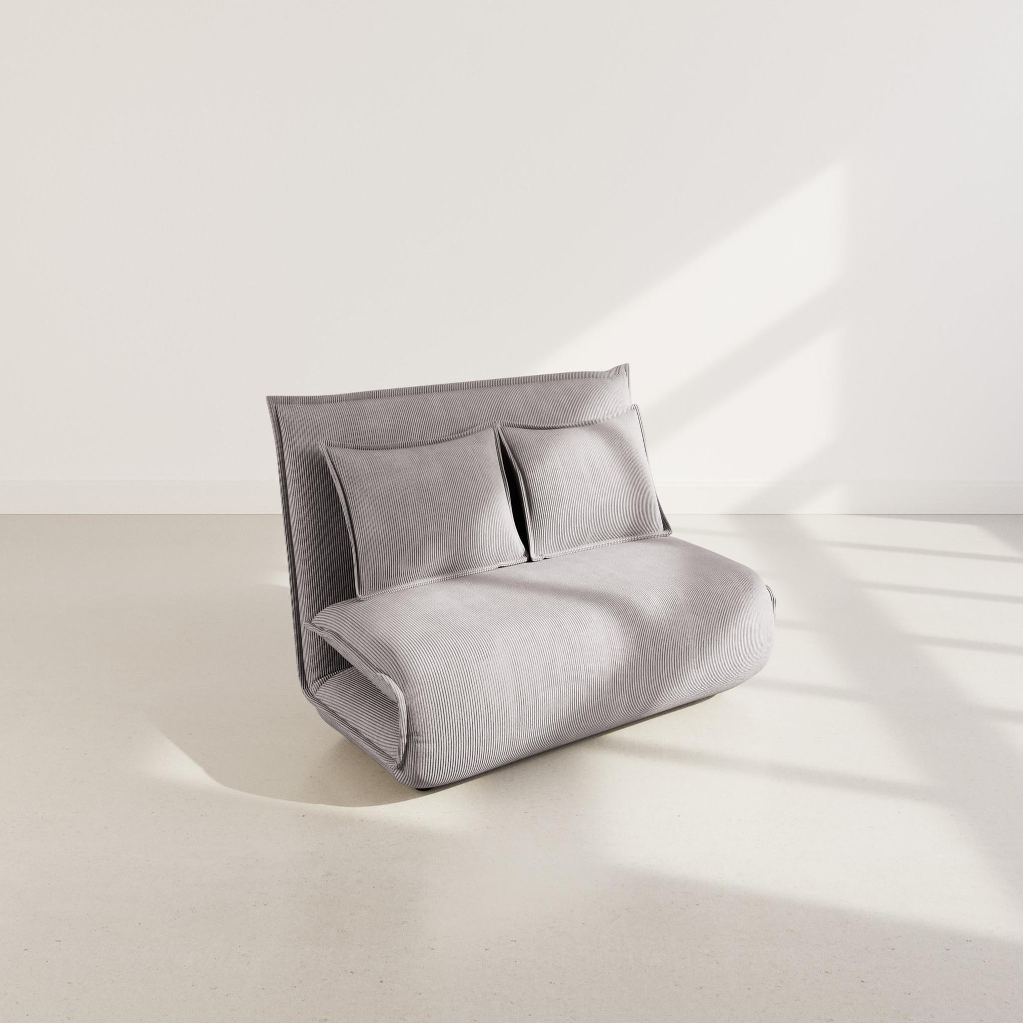 Voir la diapositive 6 : BEST MOBILIER Candice - banquette 2 places convertible clic-clac en velours côtelé