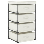 VIDAXL Etagere de rangement avec 4 paniers en tissu Acier Creme