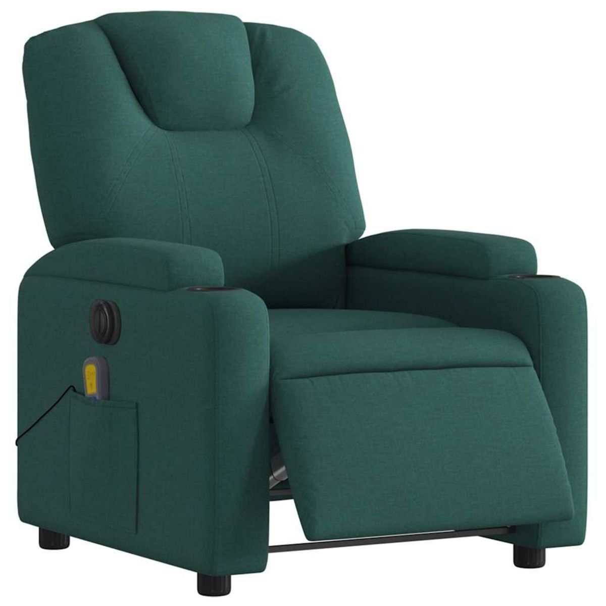 VIDAXL Fauteuil de massage inclinable electrique Vert fonce Tissu