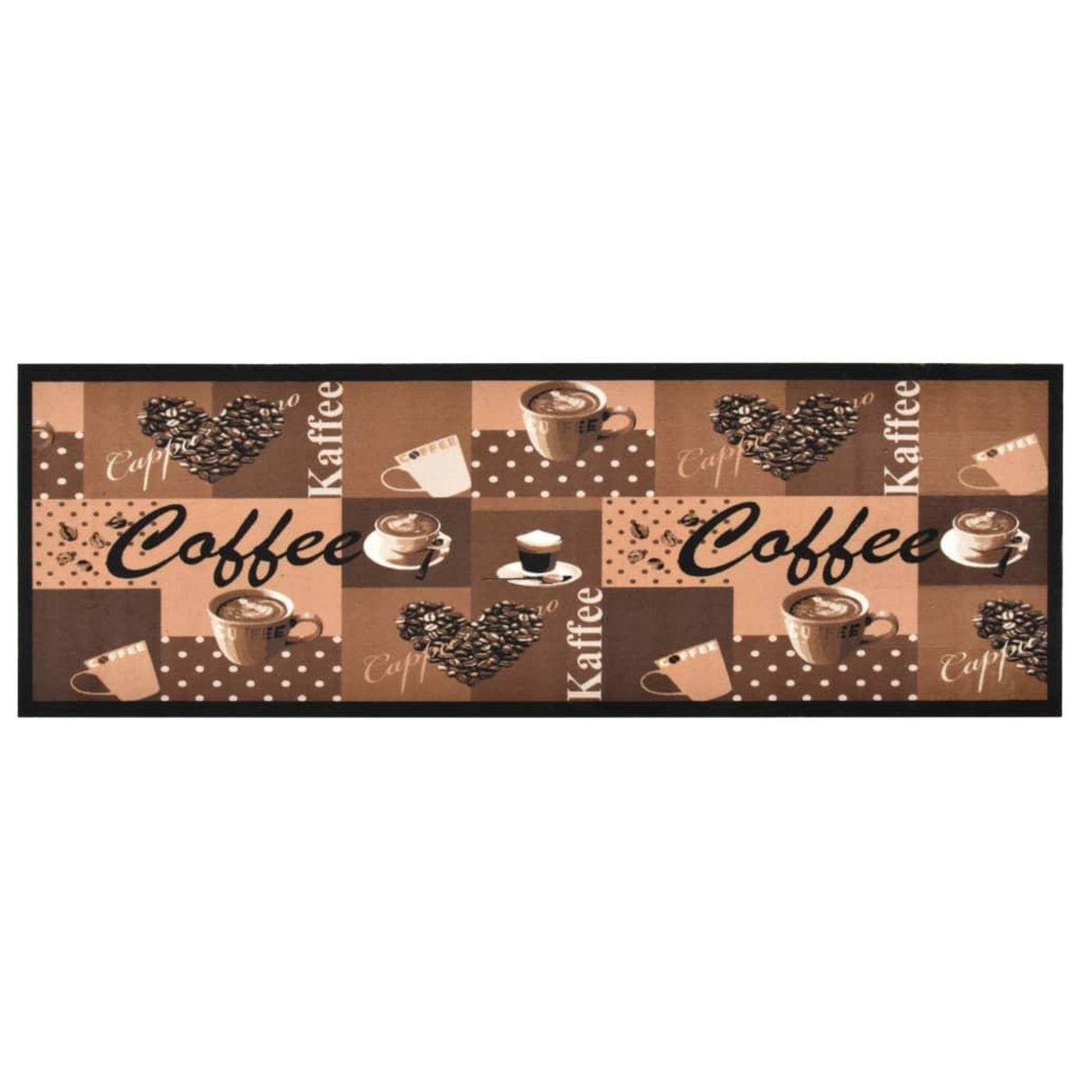 VIDAXL Tapis de cuisine lavable Marron cafe 60x300 cm