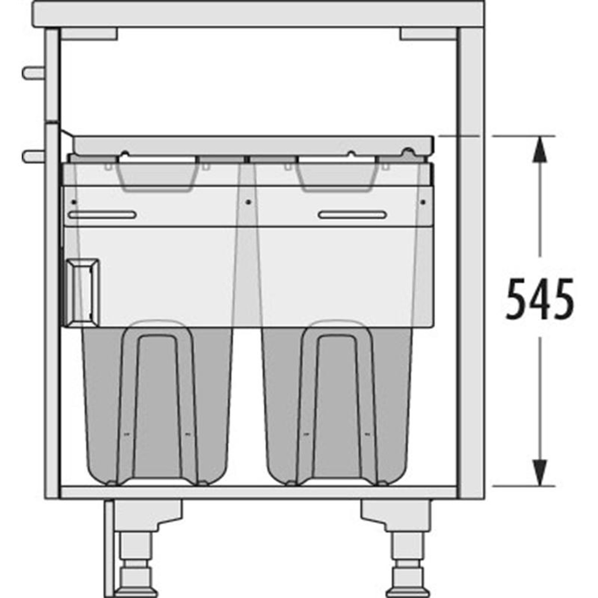Voir la diapositive 5 : HAILO Double panier à linge encastrable 66l hailo laundry carrier 450