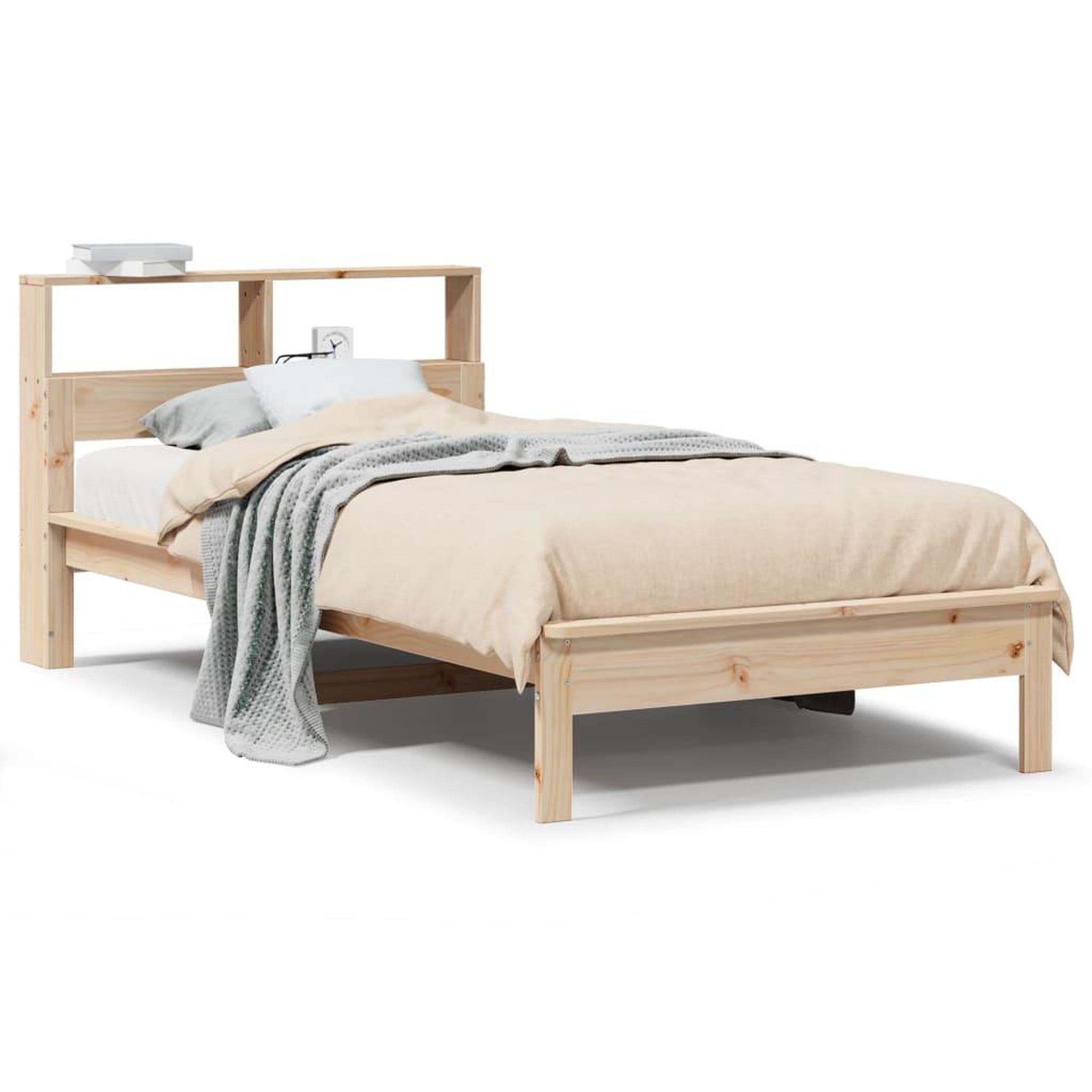 Voir la diapositive 2 : VIDAXL Lit bibliotheque sans matelas 90x200 cm bois de pin massif