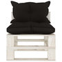 Voir la diapositive 2 : VIDAXL Canape de milieu palette de jardin avec coussins noir Bois